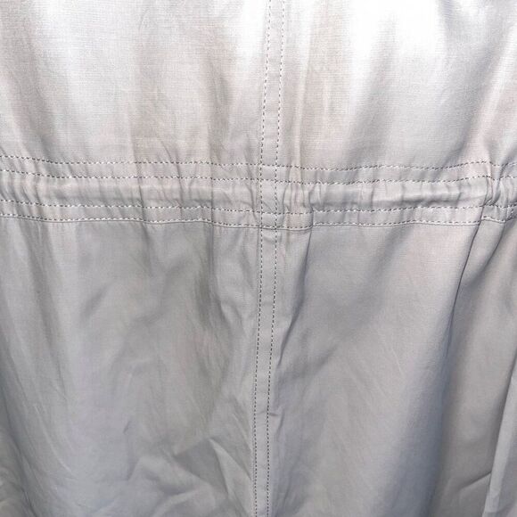 St. John Women's Beige Utility Style Button Down Shirt Dress Sz 4 Cotton / Cupro - Picture 7 of 15